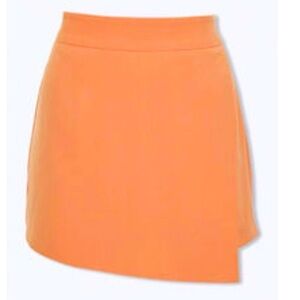 Forever 21 Small Orange Solid Woven High Waisted Mini Skort Like New Tennis Golf